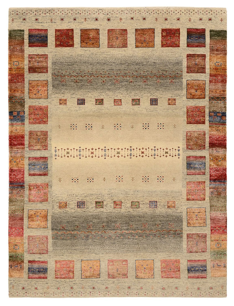 Alfombra Gabbeh - Loribaft Indus - 204 x 154 cm - beige oscuro