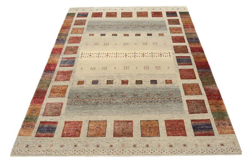 Alfombra Gabbeh - Loribaft Indus - 204 x 154 cm - beige oscuro