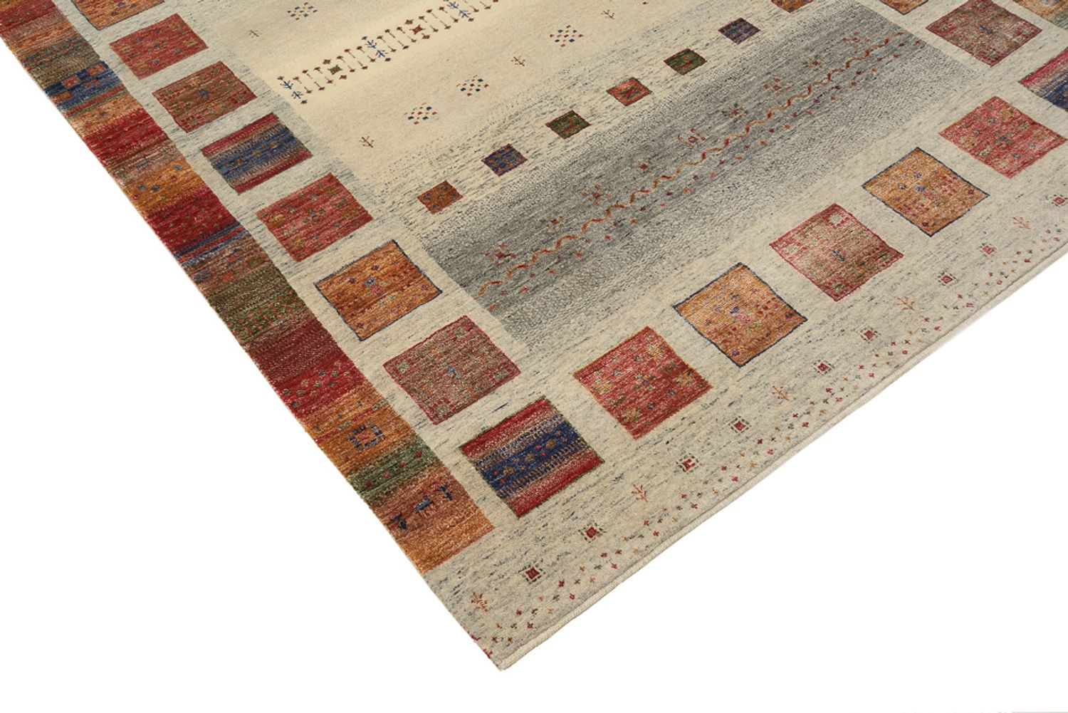 Alfombra Gabbeh - Loribaft Indus - 204 x 154 cm - beige oscuro