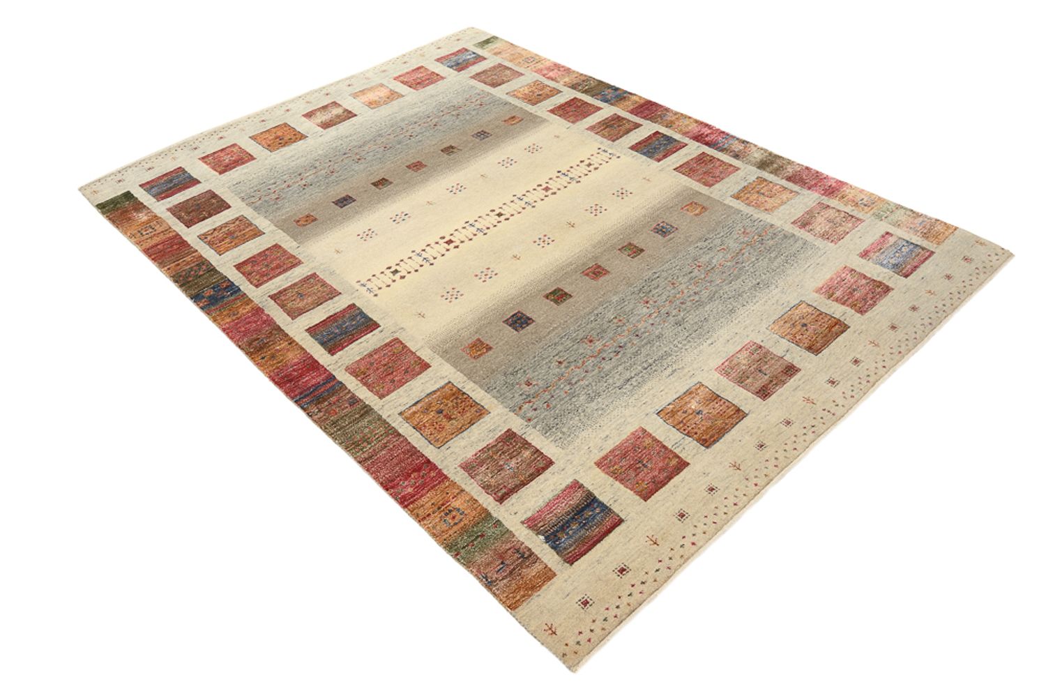Alfombra Gabbeh - Loribaft Indus - 205 x 157 cm - beige oscuro
