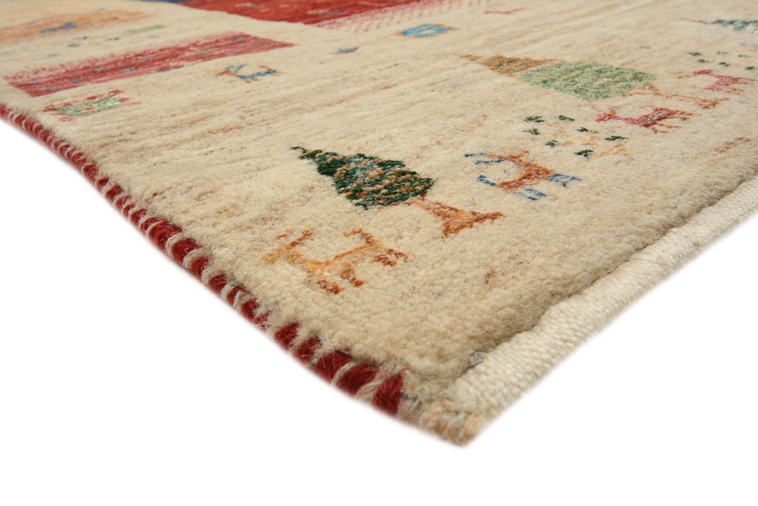 Alfombra Gabbeh - Loribaft Indus cuadrado  - 203 x 203 cm - multicolor