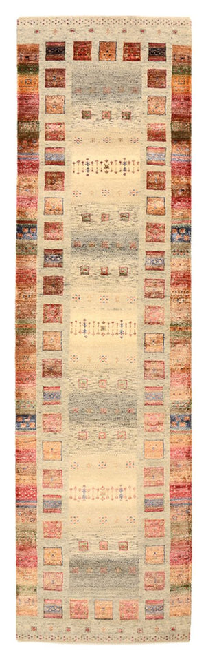Alfombra de pasillo Alfombra Gabbeh - Loribaft Indus - 306 x 84 cm - beige oscuro