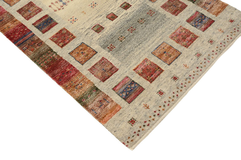 Alfombra de pasillo Alfombra Gabbeh - Loribaft Indus - 306 x 84 cm - beige oscuro