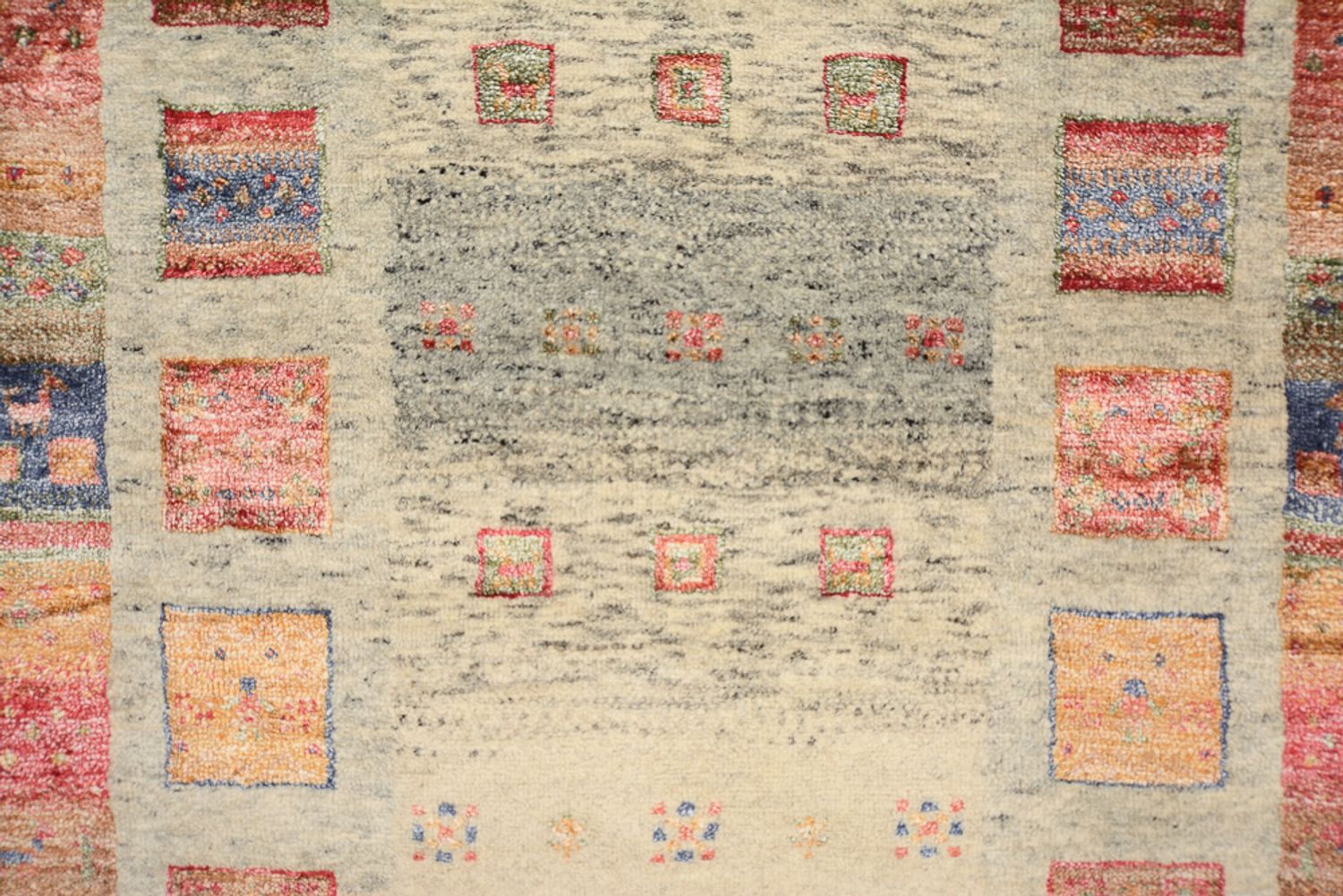 Alfombra de pasillo Alfombra Gabbeh - Loribaft Indus - 306 x 84 cm - beige oscuro