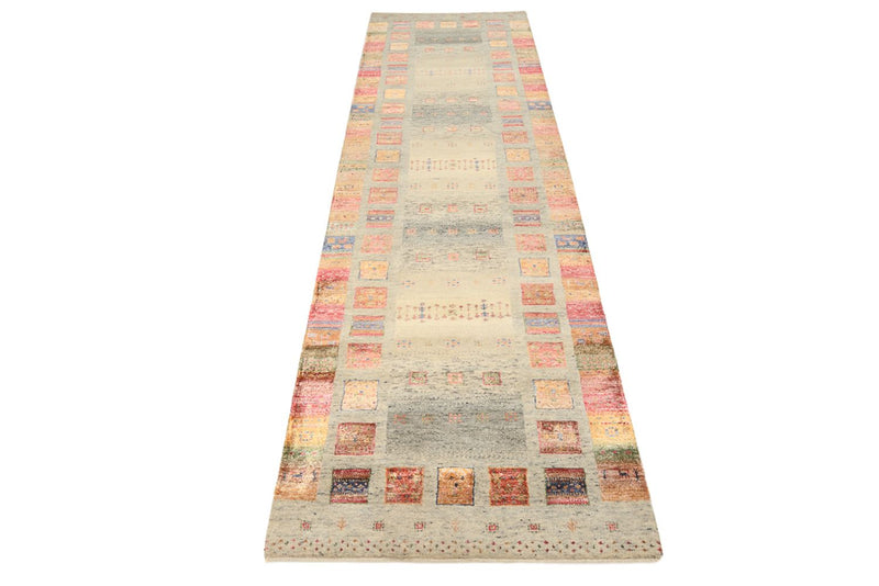 Alfombra de pasillo Alfombra Gabbeh - Loribaft Indus - 306 x 84 cm - beige oscuro