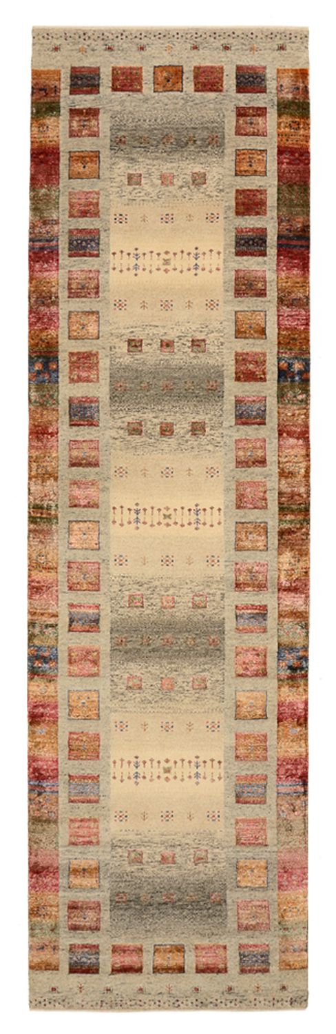 Alfombra de pasillo Alfombra Gabbeh - Loribaft Indus - 306 x 85 cm - beige oscuro