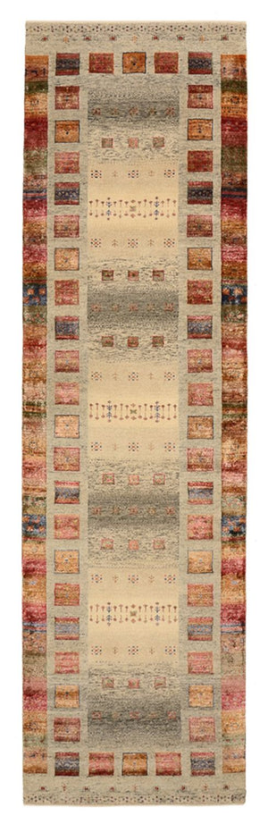 Alfombra de pasillo Alfombra Gabbeh - Loribaft Indus - 306 x 85 cm - beige oscuro