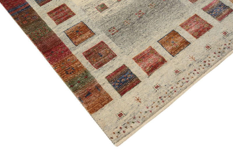Alfombra de pasillo Alfombra Gabbeh - Loribaft Indus - 306 x 85 cm - beige oscuro