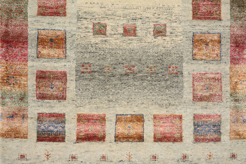 Alfombra de pasillo Alfombra Gabbeh - Loribaft Indus - 306 x 85 cm - beige oscuro