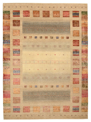 Alfombra Gabbeh - Loribaft Indus - 351 x 254 cm - beige oscuro
