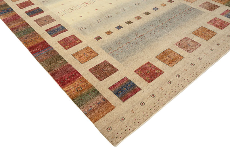 Alfombra Gabbeh - Loribaft Indus - 351 x 254 cm - beige oscuro