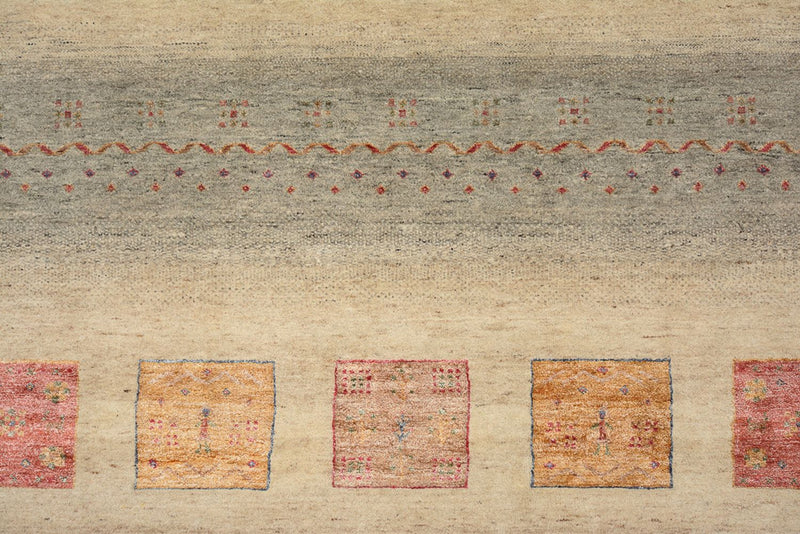 Alfombra Gabbeh - Loribaft Indus - 351 x 254 cm - beige oscuro