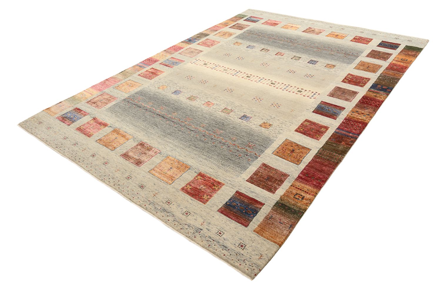 Alfombra Gabbeh - Loribaft Indus - 301 x 207 cm - beige oscuro