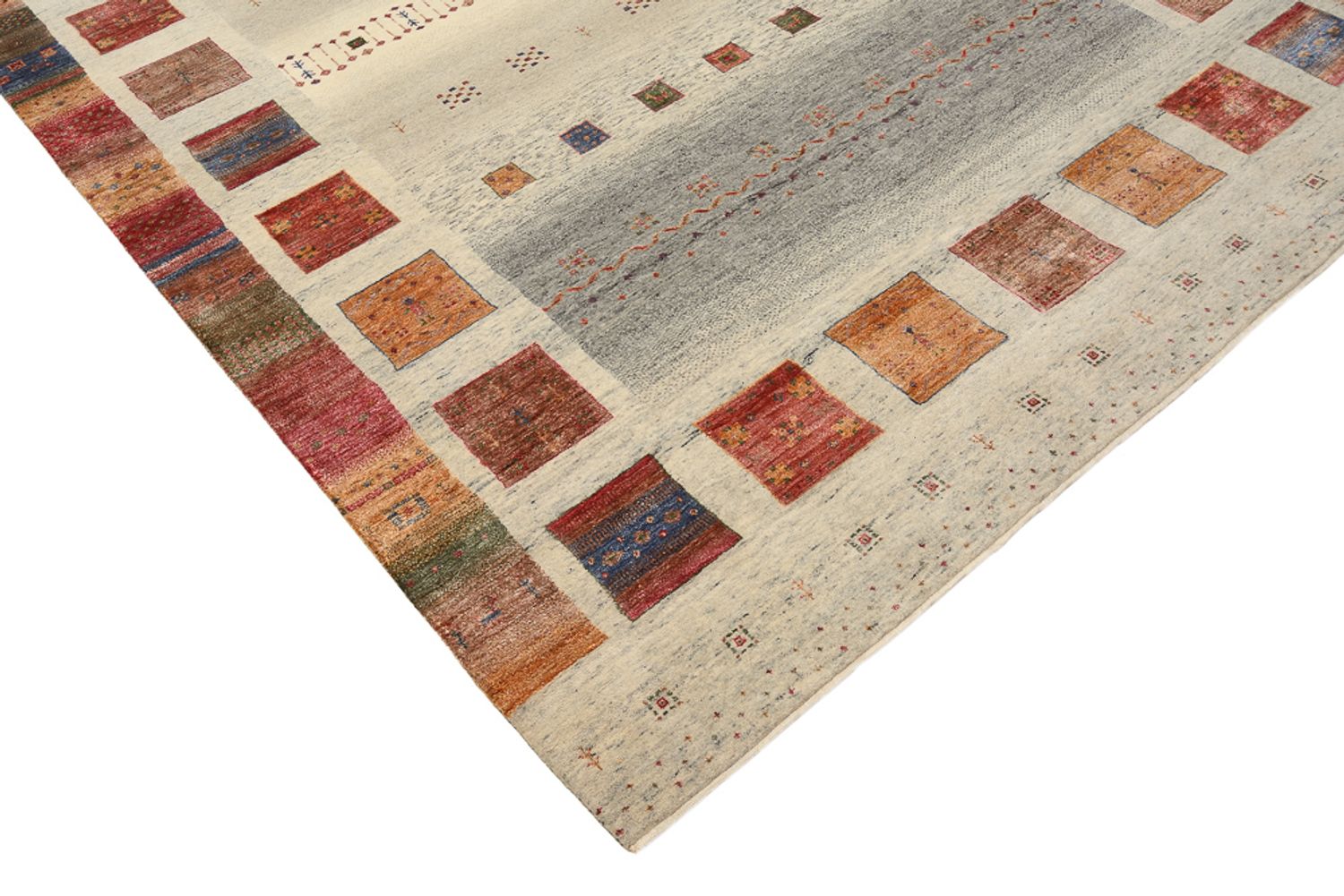Alfombra Gabbeh - Loribaft Indus - 301 x 207 cm - beige oscuro