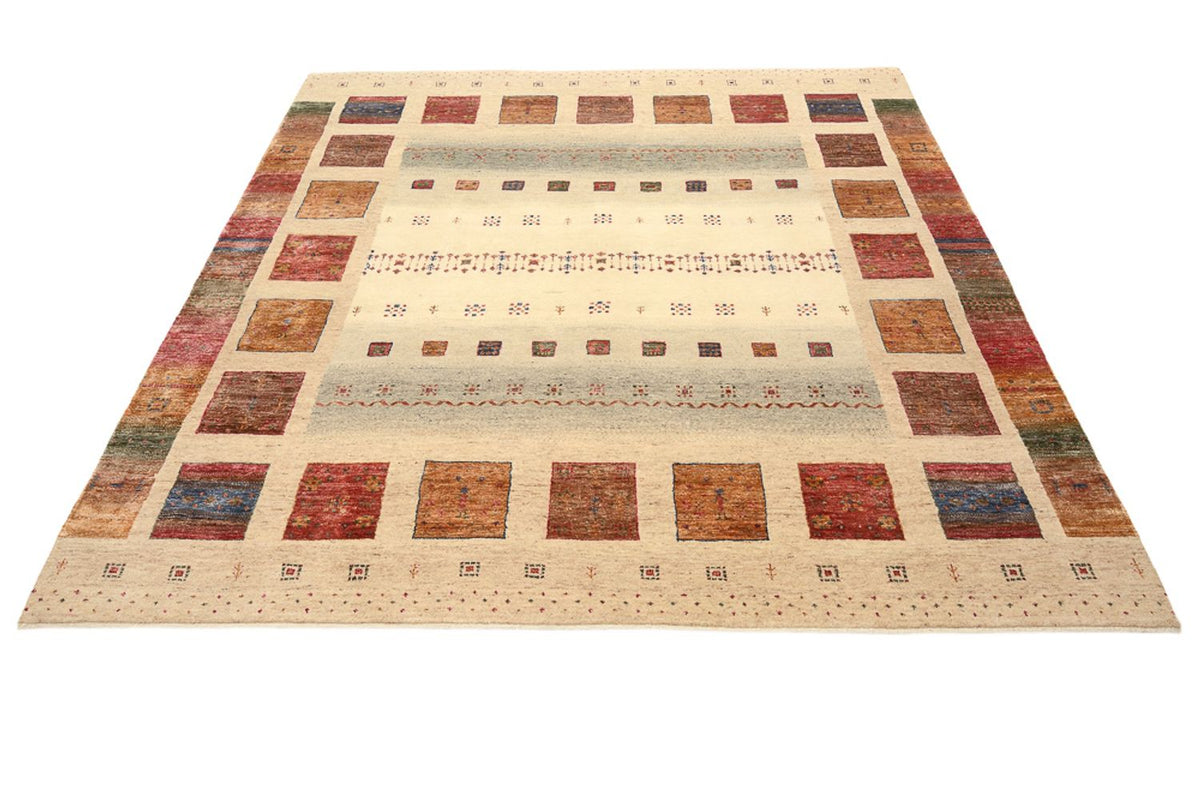 Alfombra Gabbeh - Loribaft Indus cuadrado  - 206 x 204 cm - beige oscuro