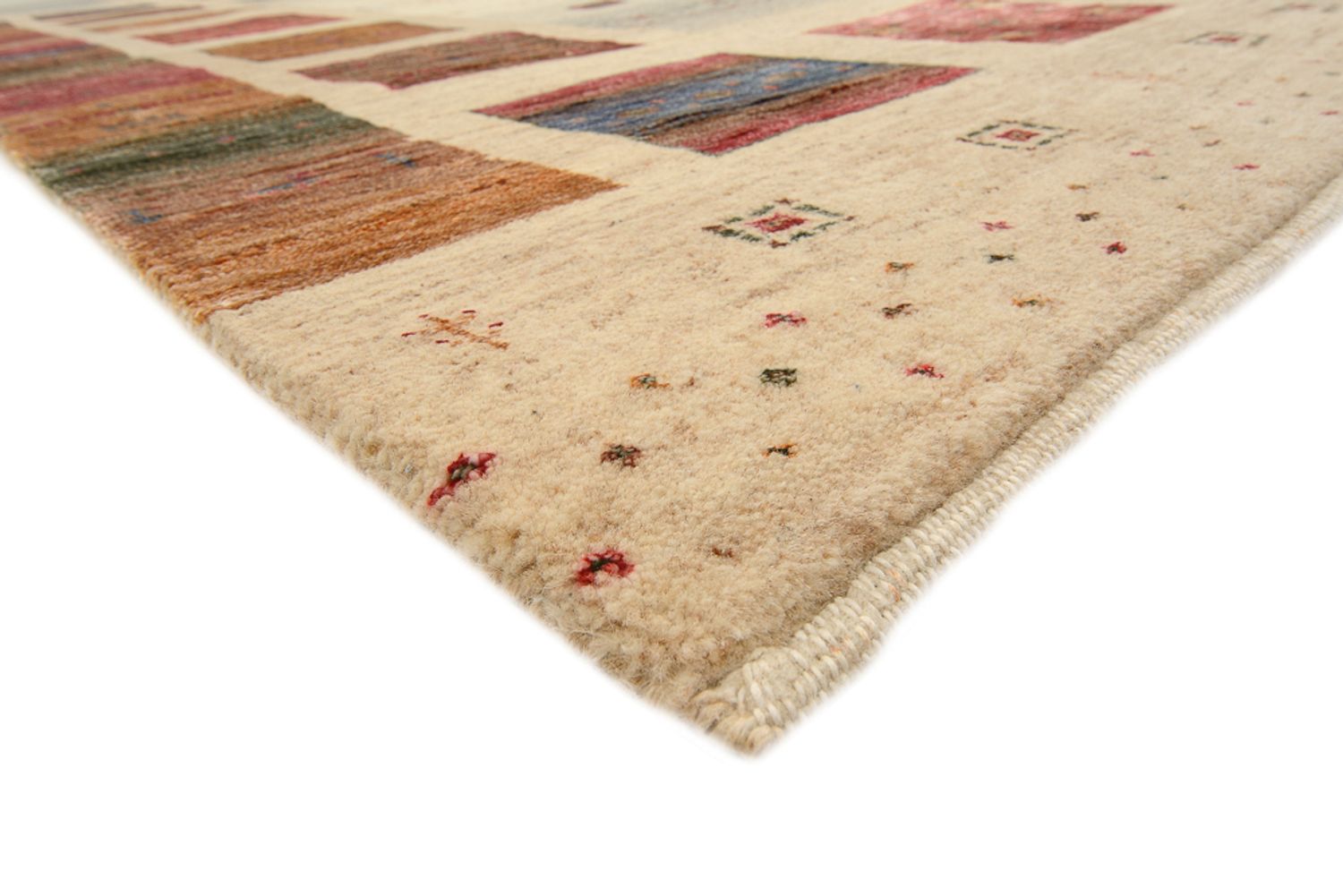 Alfombra Gabbeh - Loribaft Indus cuadrado  - 206 x 204 cm - beige oscuro
