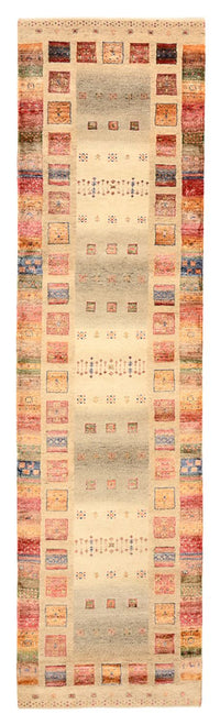 Alfombra de pasillo Alfombra Gabbeh - Loribaft Indus - 305 x 81 cm - beige oscuro