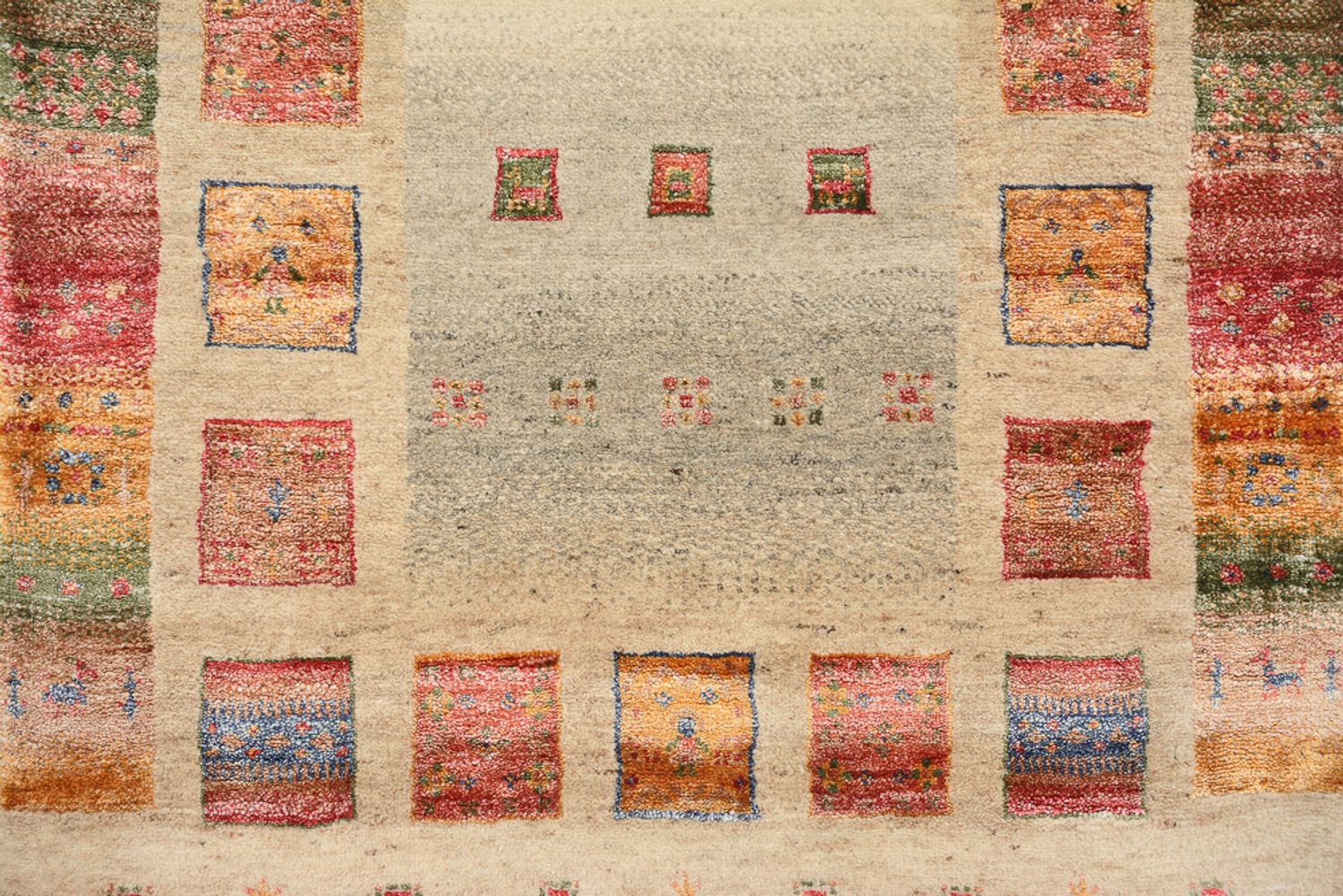 Alfombra de pasillo Alfombra Gabbeh - Loribaft Indus - 305 x 81 cm - beige oscuro