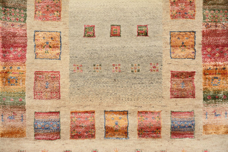 Alfombra de pasillo Alfombra Gabbeh - Loribaft Indus - 305 x 81 cm - beige oscuro