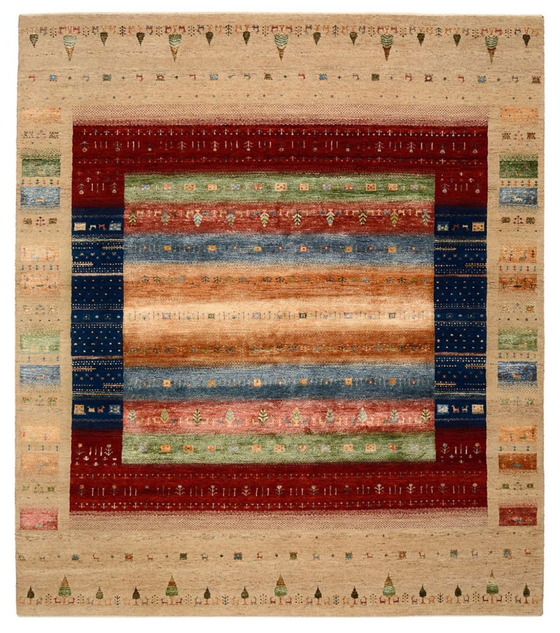 Alfombra Gabbeh - Loribaft Indus - 236 x 205 cm - multicolor