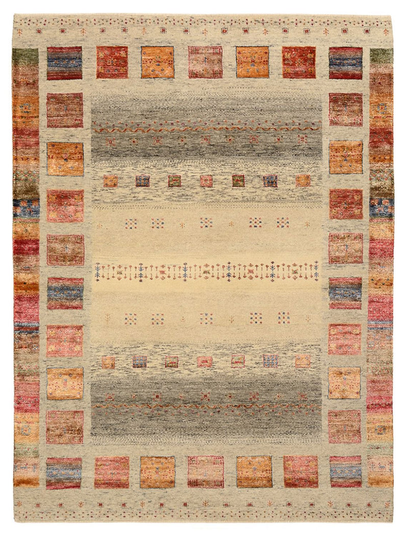 Alfombra Gabbeh - Loribaft Indus - 205 x 154 cm - beige oscuro