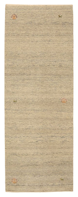 Alfombra de pasillo Alfombra Gabbeh - Loribaft Indus - 241 x 85 cm - beige oscuro