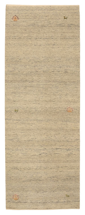 Alfombra de pasillo Alfombra Gabbeh - Loribaft Indus - 241 x 85 cm - beige oscuro