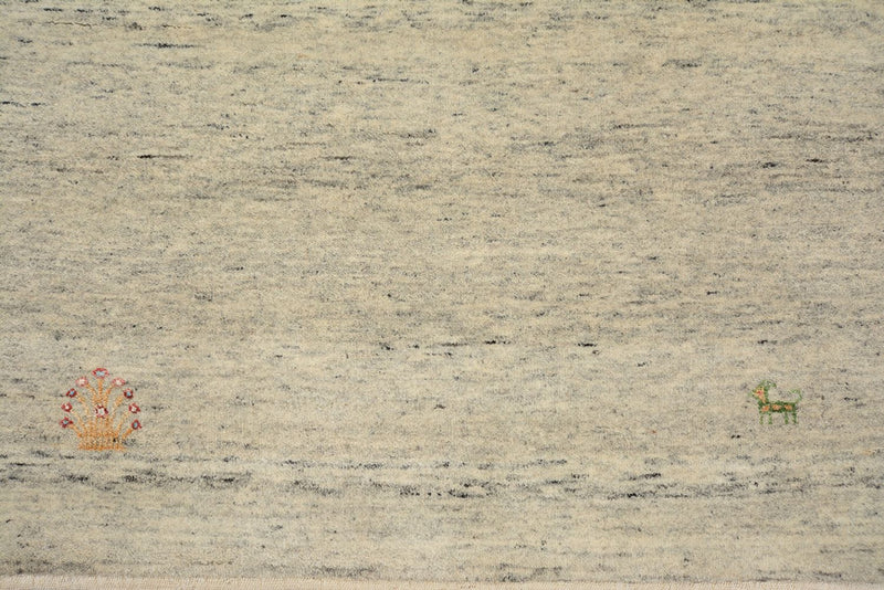 Alfombra de pasillo Alfombra Gabbeh - Loribaft Indus - 241 x 85 cm - beige oscuro