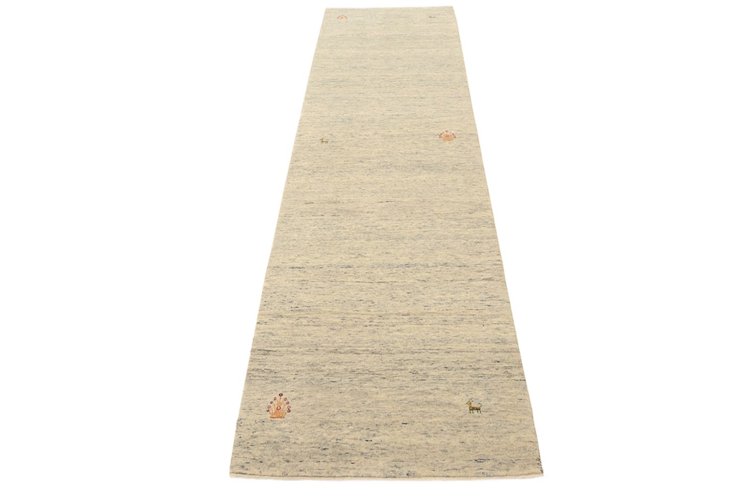 Alfombra de pasillo Alfombra Gabbeh - Loribaft Indus - 295 x 80 cm - beige oscuro