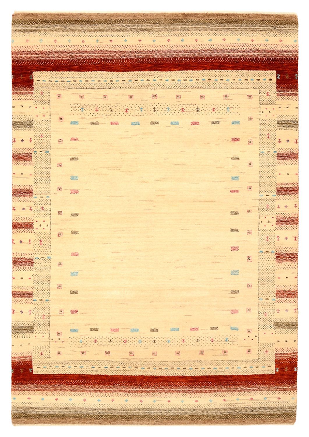 Alfombra Gabbeh - Loribaft Indus - 152 x 106 cm - beige claro
