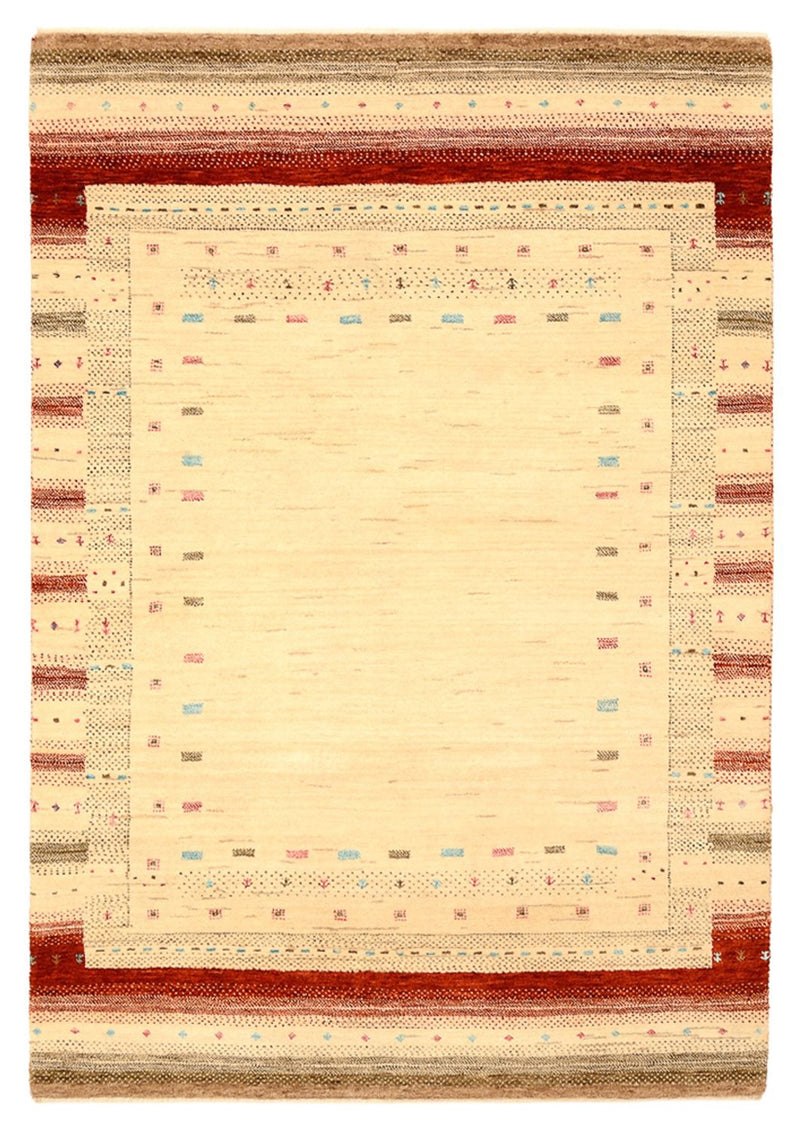 Alfombra Gabbeh - Loribaft Indus - 152 x 106 cm - beige claro