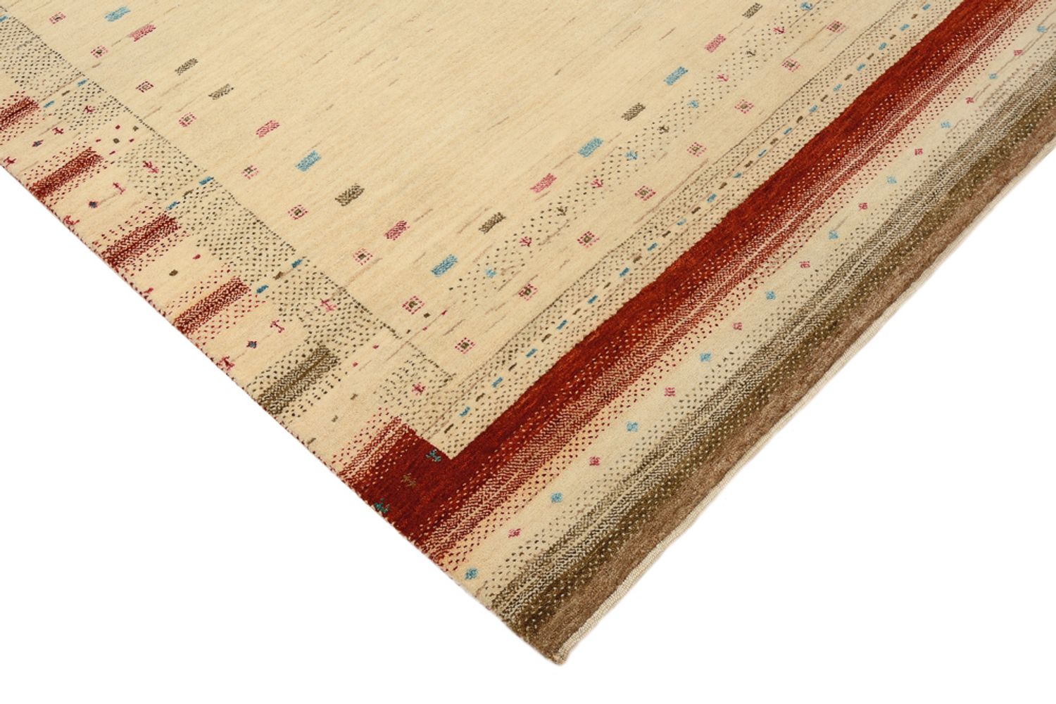 Alfombra Gabbeh - Loribaft Indus - 152 x 106 cm - beige claro