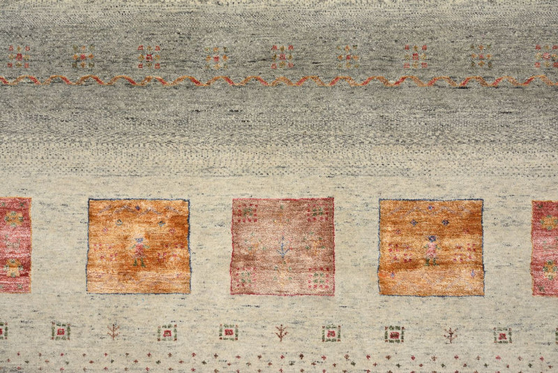 Alfombra Gabbeh - Loribaft Indus cuadrado  - 249 x 248 cm - beige oscuro