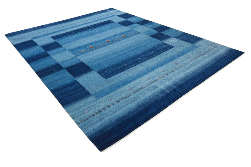 Alfombra Gabbeh - Loribaft Indus - 329 x 253 cm - azul marino