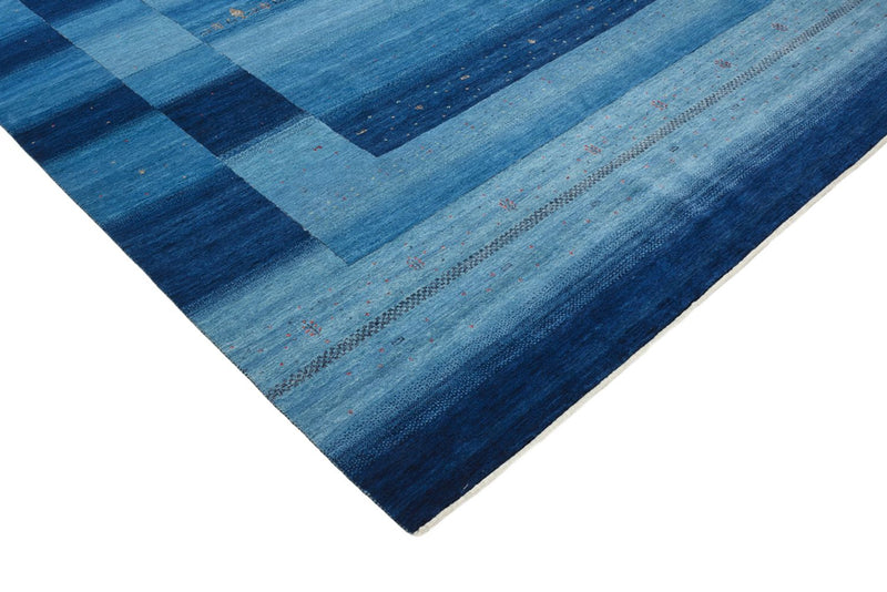 Alfombra Gabbeh - Loribaft Indus - 329 x 253 cm - azul marino