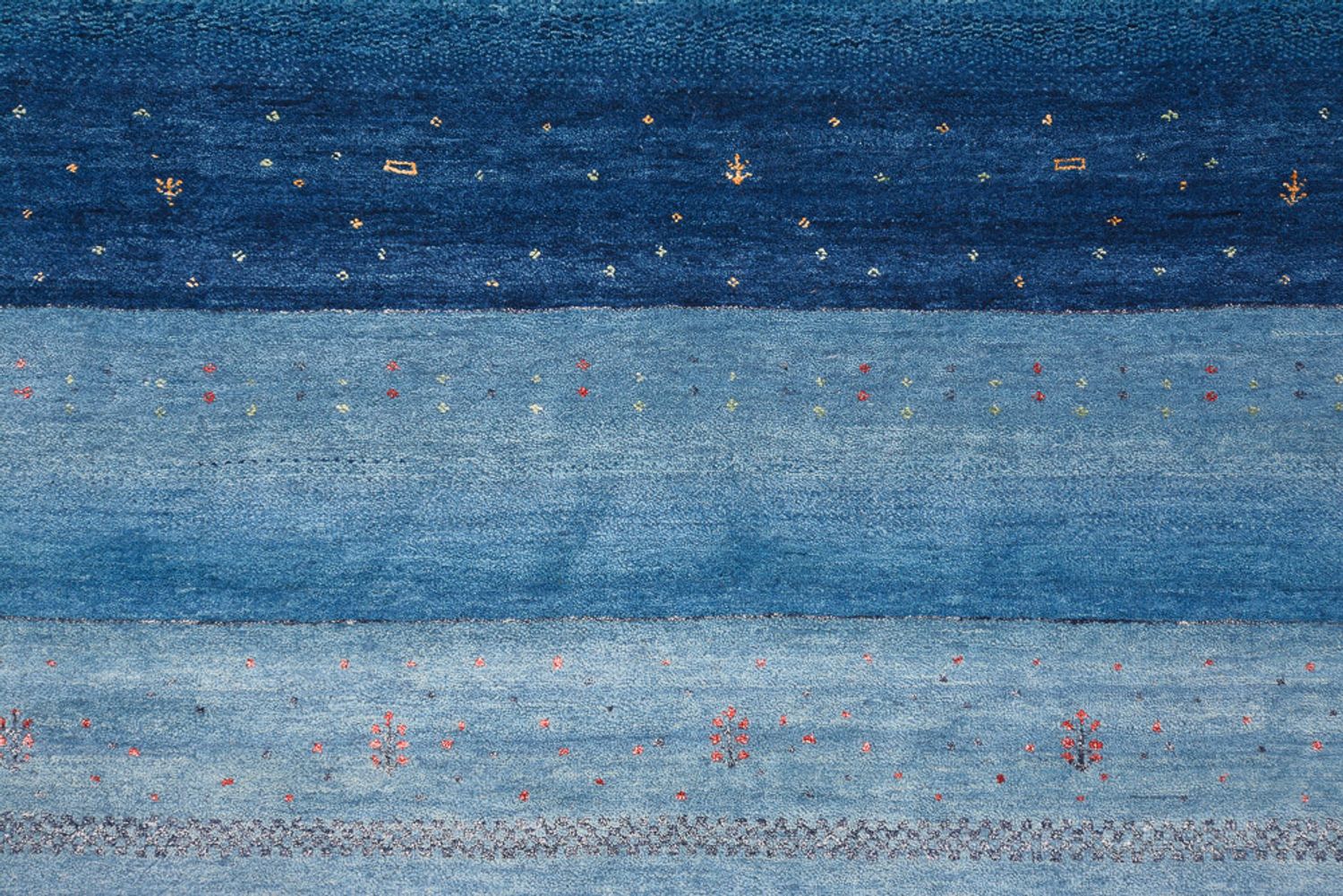 Alfombra Gabbeh - Loribaft Indus - 329 x 253 cm - azul marino