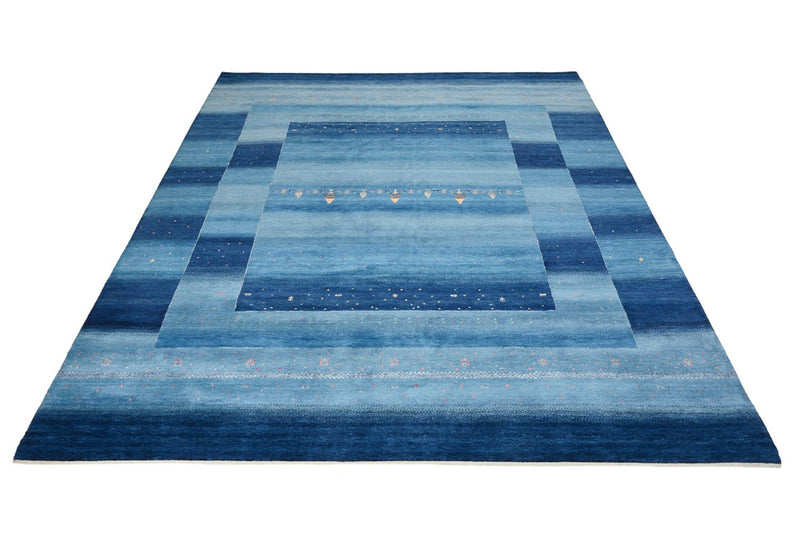 Alfombra Gabbeh - Loribaft Indus - 329 x 253 cm - azul marino