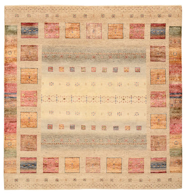 Alfombra Gabbeh - Loribaft Indus cuadrado  - 204 x 202 cm - beige claro