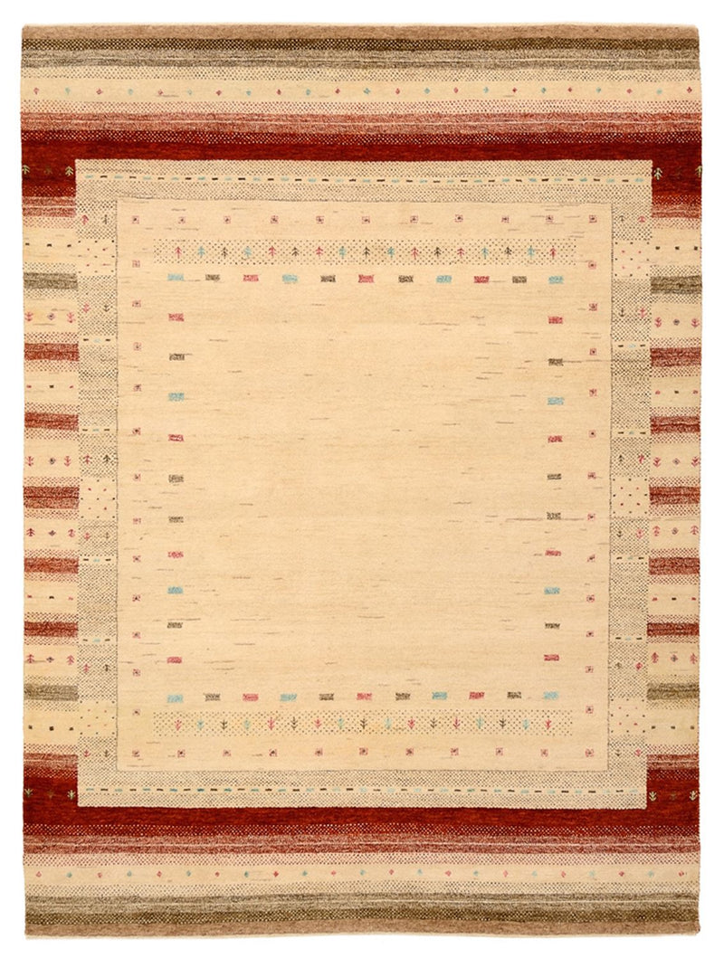 Alfombra Gabbeh - Loribaft Indus - 206 x 156 cm - beige claro