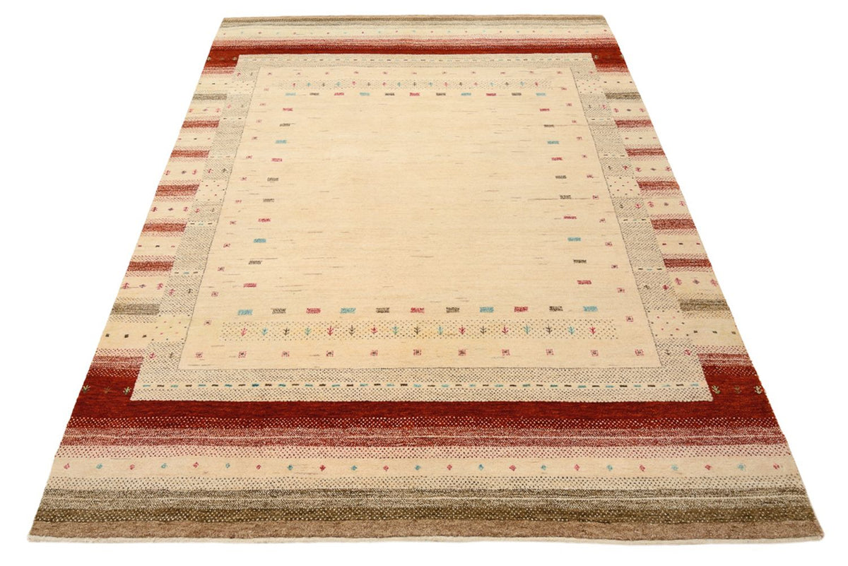 Alfombra Gabbeh - Loribaft Indus - 206 x 156 cm - beige claro