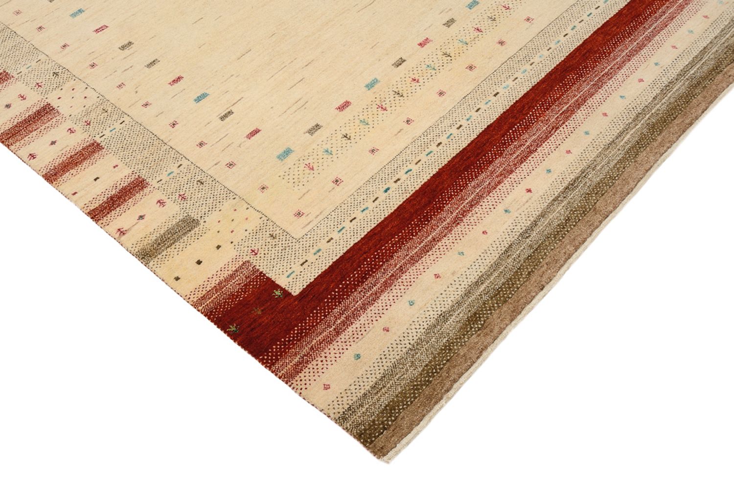 Alfombra Gabbeh - Loribaft Indus - 206 x 156 cm - beige claro