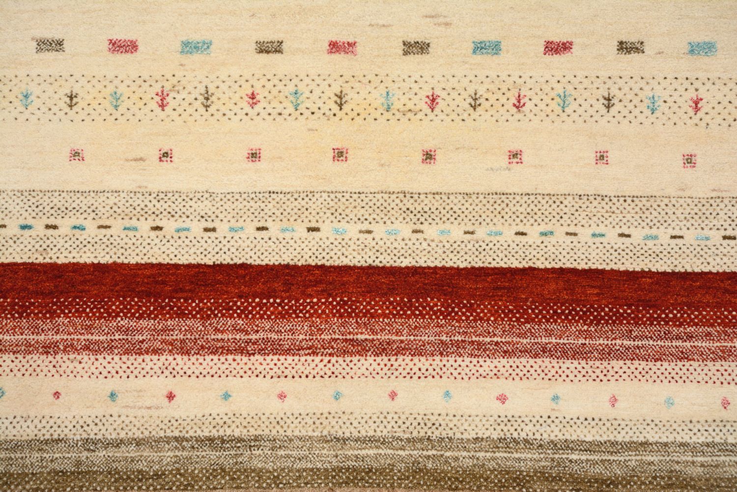 Alfombra Gabbeh - Loribaft Indus - 206 x 156 cm - beige claro