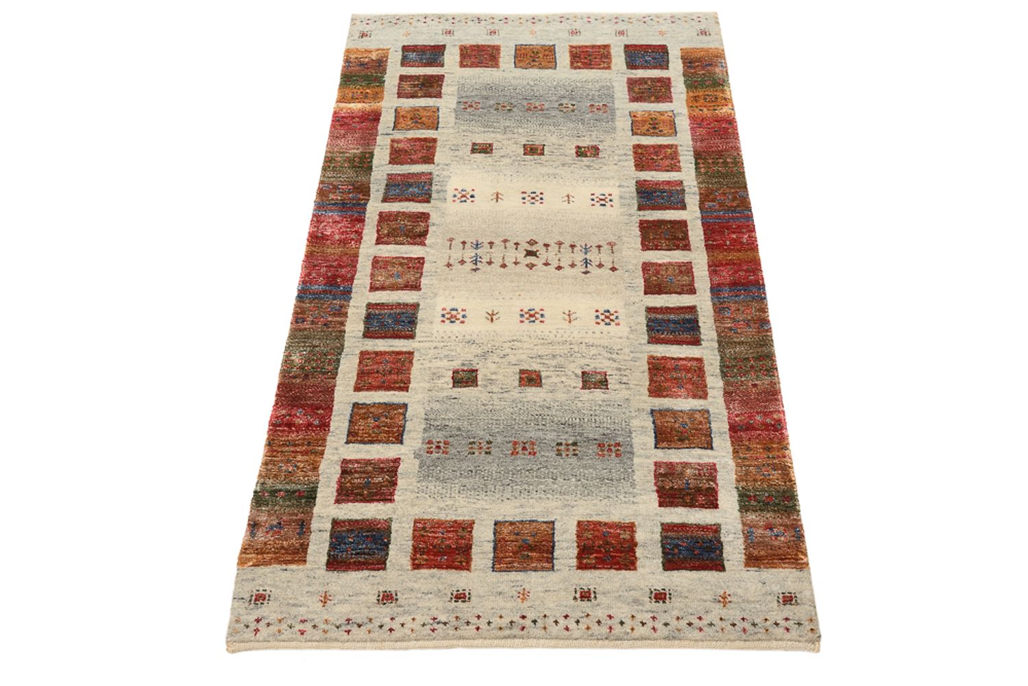 Alfombra Gabbeh - Loribaft Indus - 139 x 74 cm - multicolor