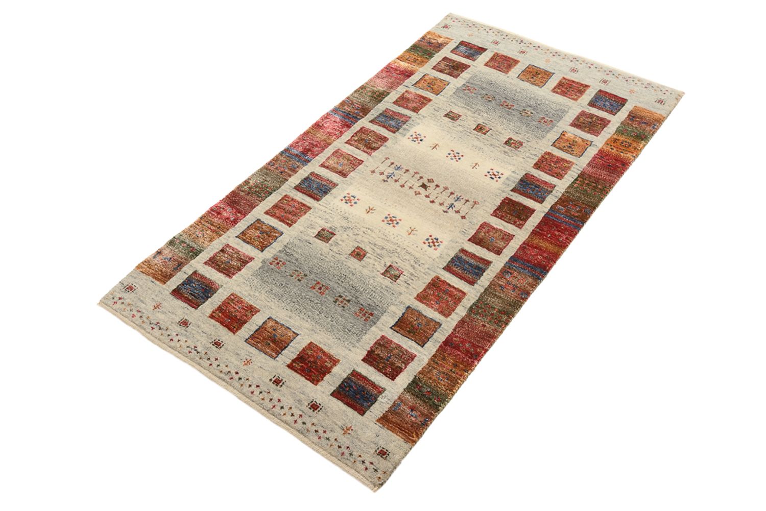 Alfombra Gabbeh - Loribaft Indus - 139 x 74 cm - multicolor