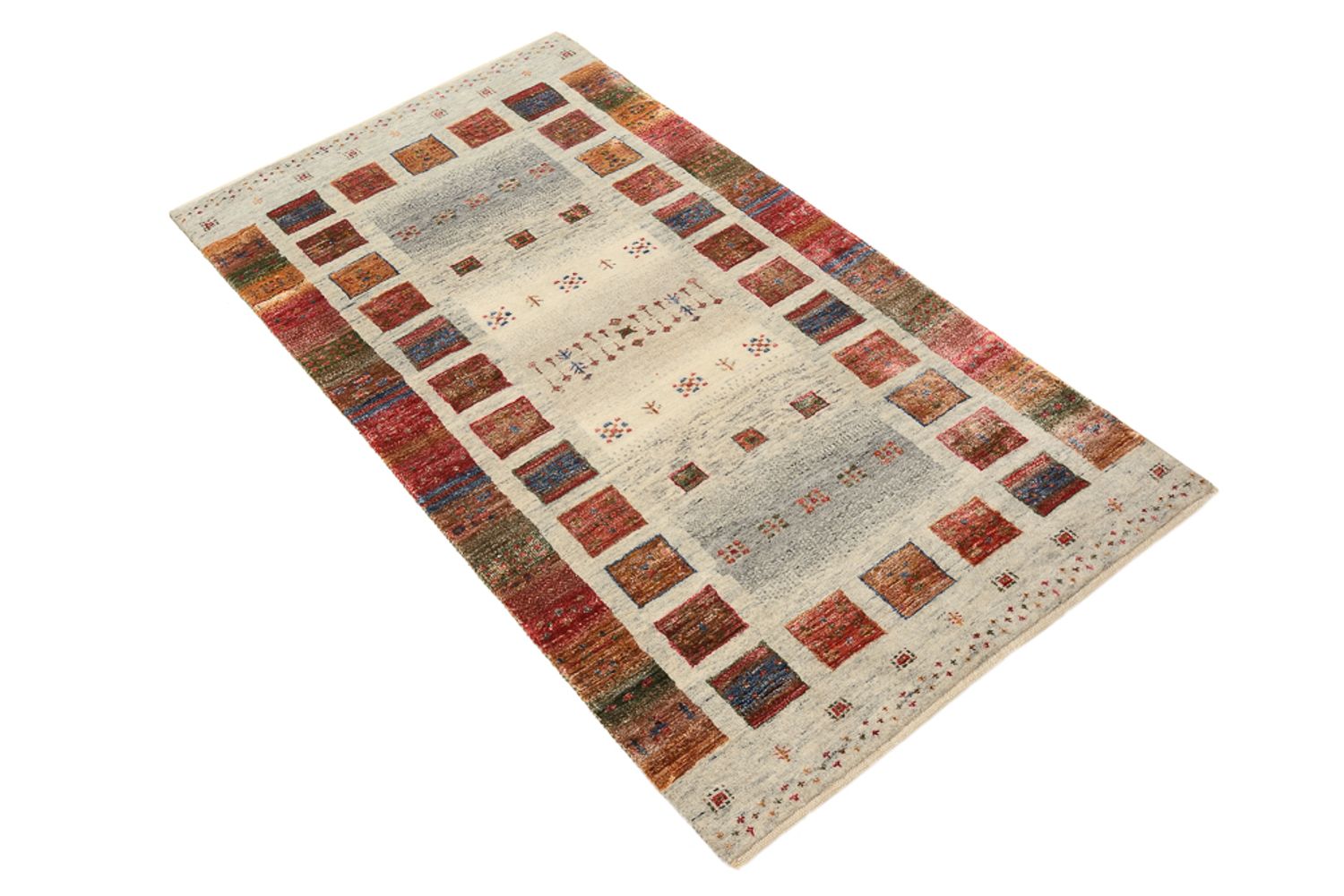 Alfombra Gabbeh - Loribaft Indus - 139 x 74 cm - multicolor