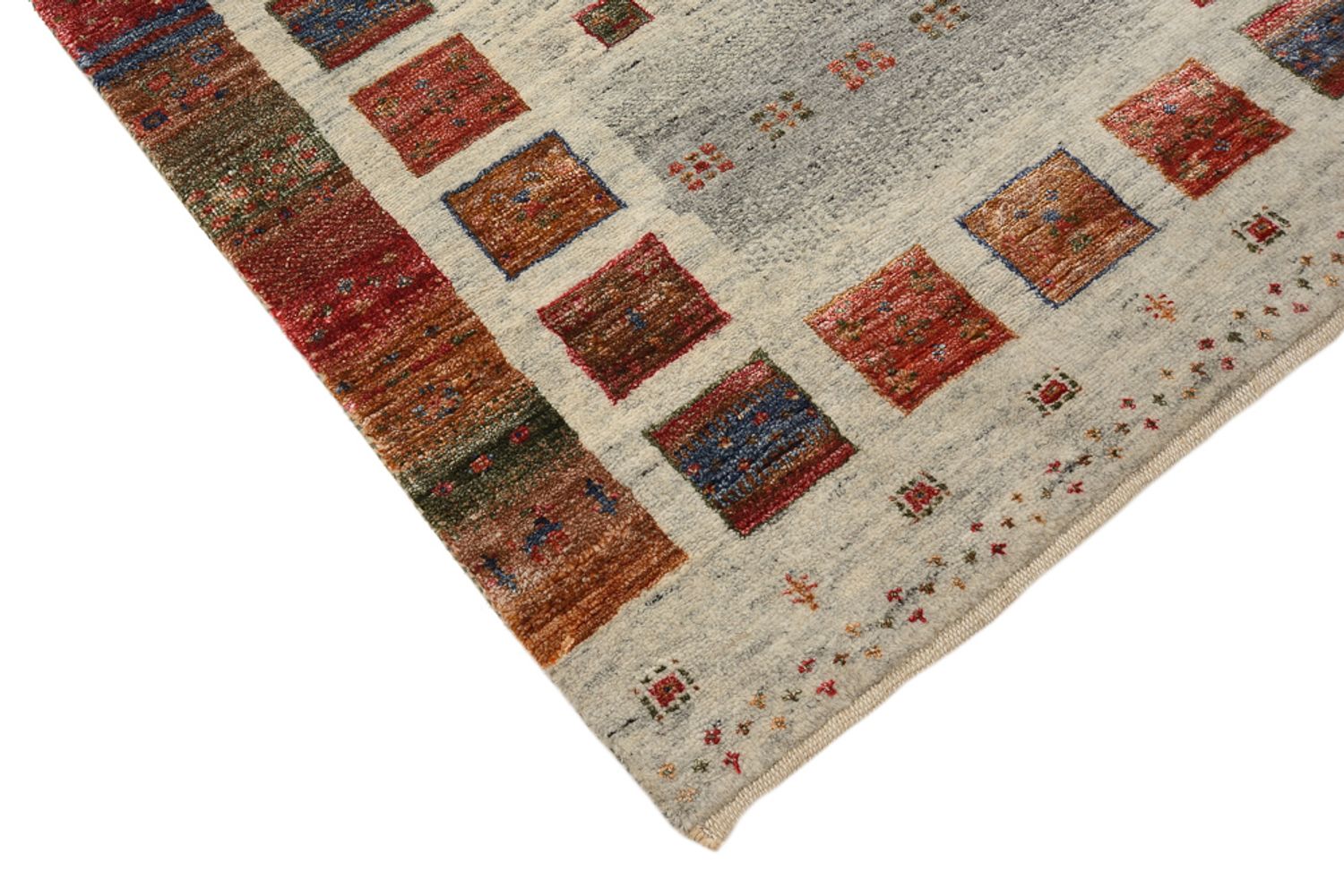Alfombra Gabbeh - Loribaft Indus - 139 x 74 cm - multicolor