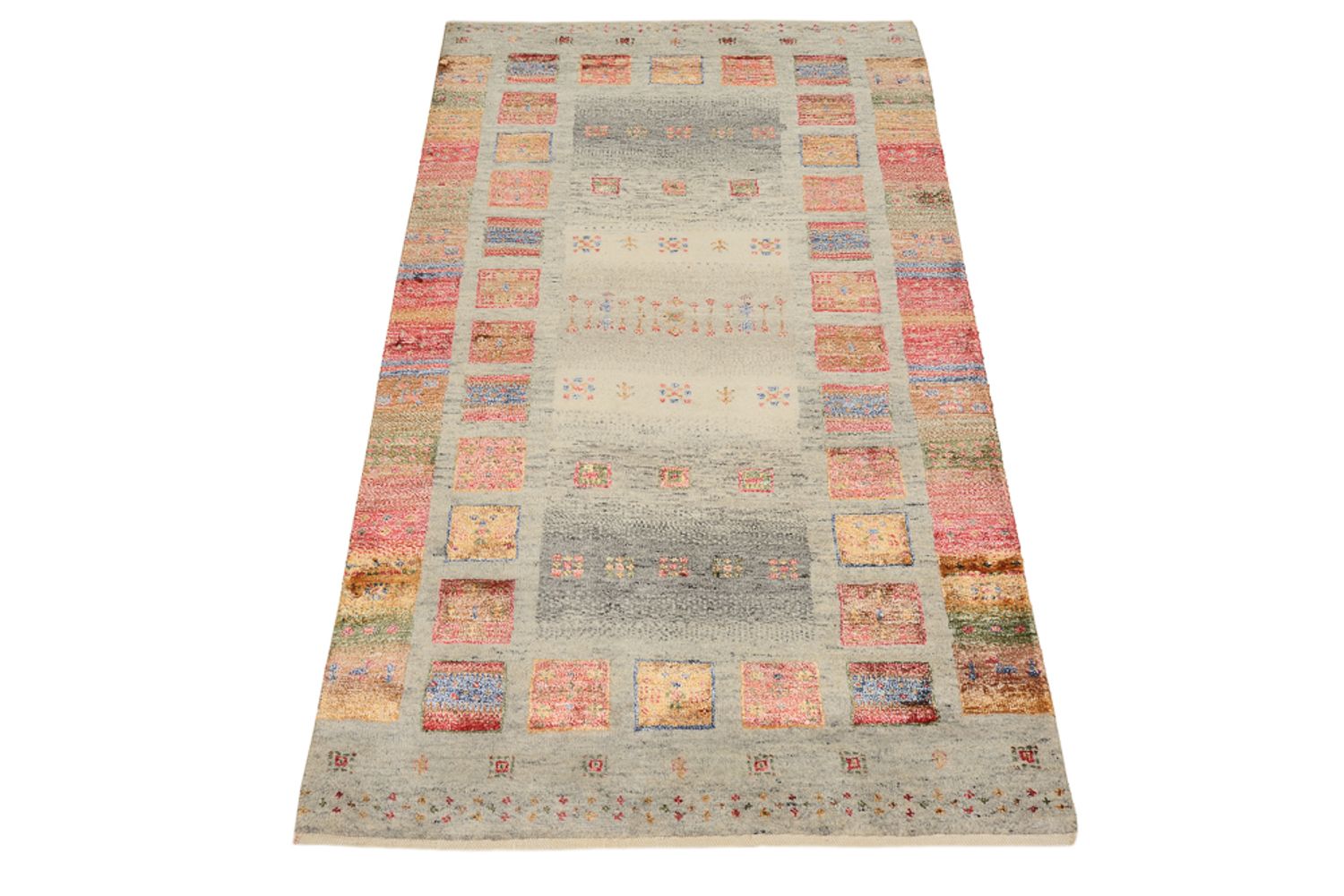 Alfombra Gabbeh - Loribaft Indus - 139 x 74 cm - multicolor