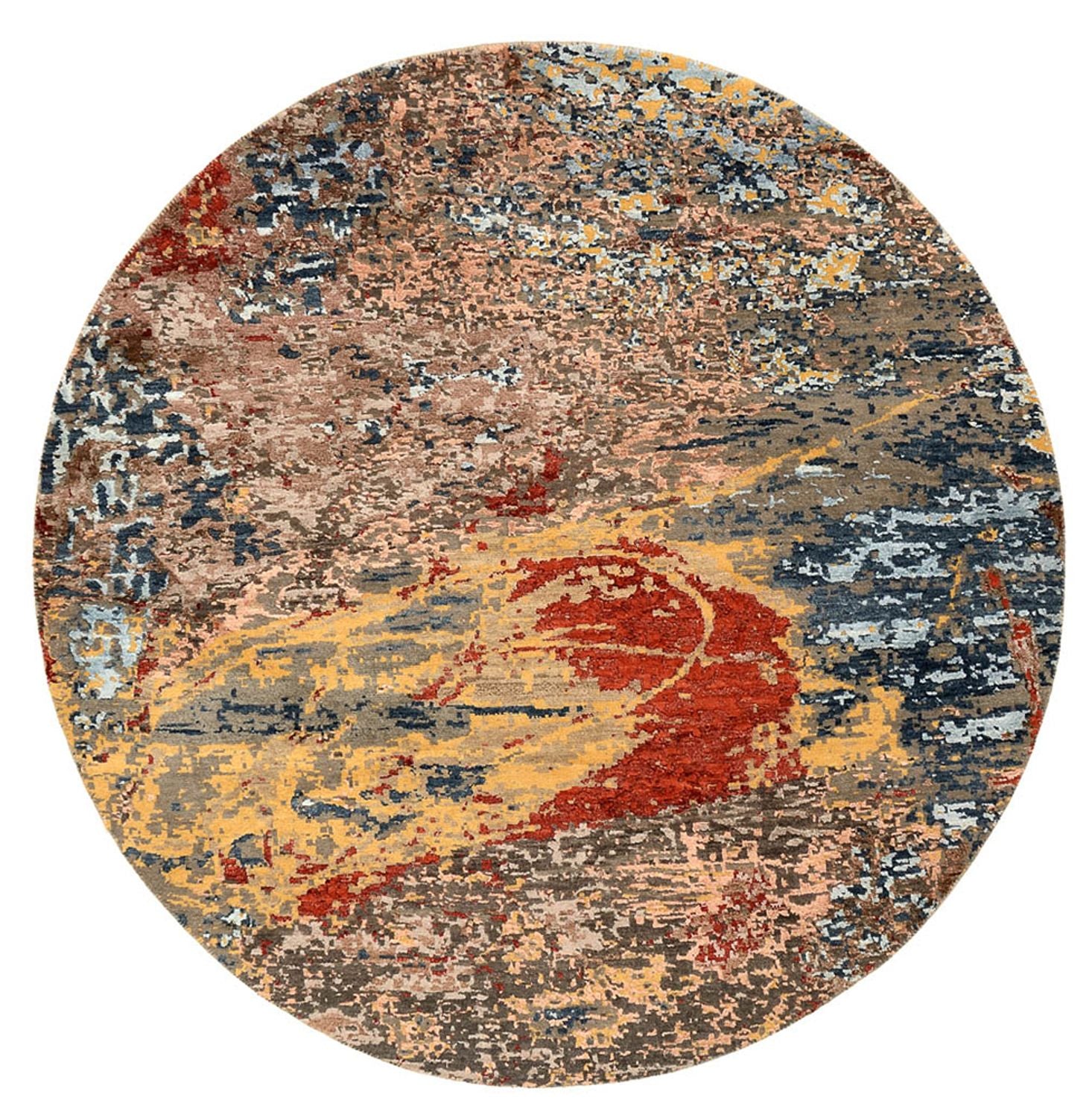 Alfombra de diseño redondo  - 182 x 180 cm - multicolor