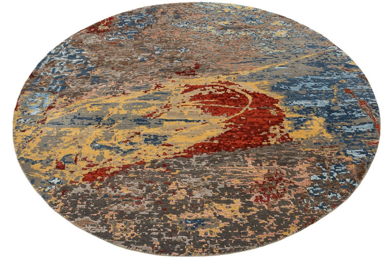 Alfombra de diseño redondo  - 182 x 180 cm - multicolor