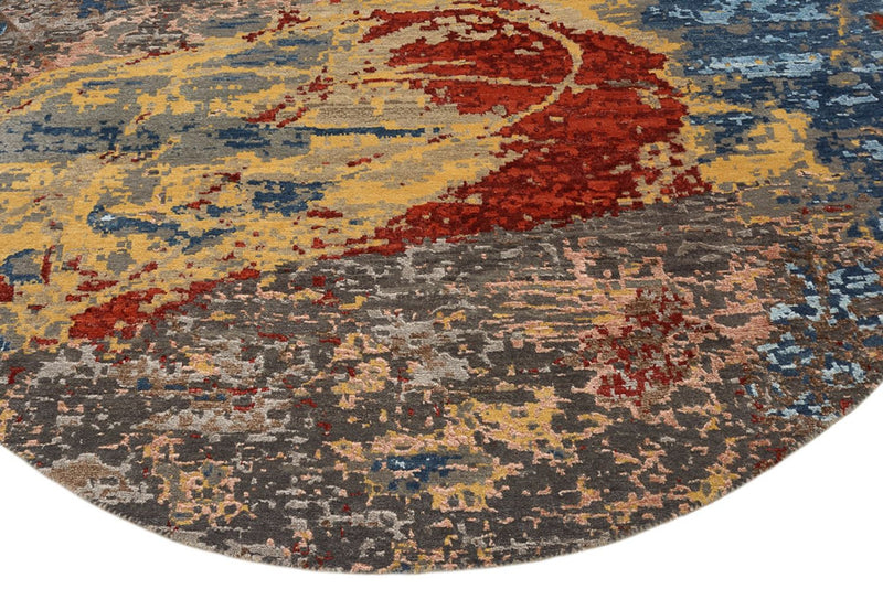 Alfombra de diseño redondo  - 182 x 180 cm - multicolor